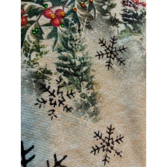 SML Sport Red Cardinal Beaded Chrismas Top Size Small - Picture 6 of 6